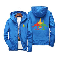 Thumbnail for Colourful 3 Airplanes Designed Windbreaker Jackets