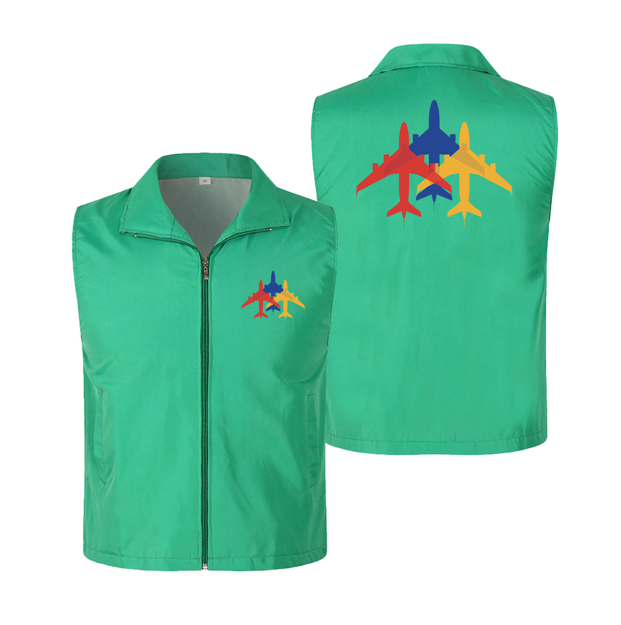 Colourful 3 Airplanes Designed Thin Style Vests