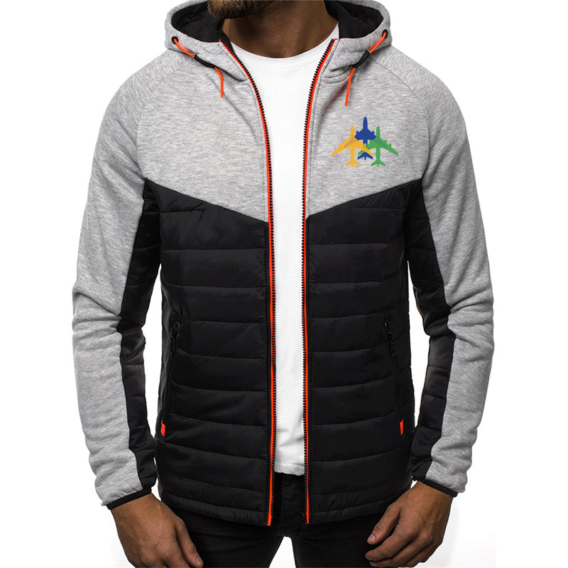 Colourful 3 Airplanes Designed Sportive Jackets