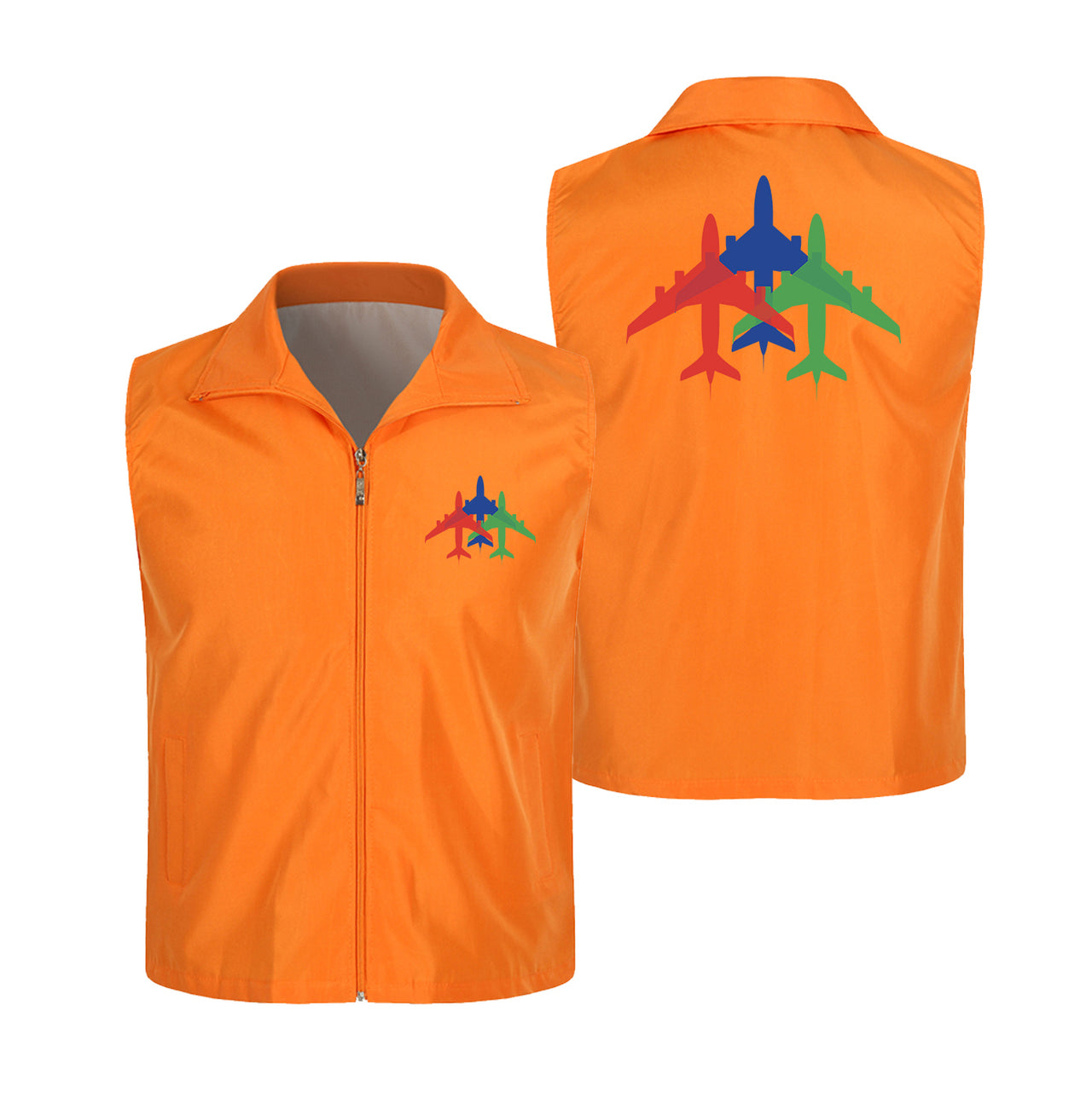 Colourful 3 Airplanes Designed Thin Style Vests