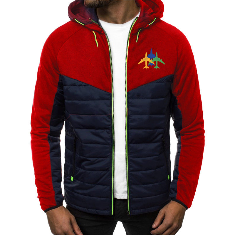 Colourful 3 Airplanes Designed Sportive Jackets