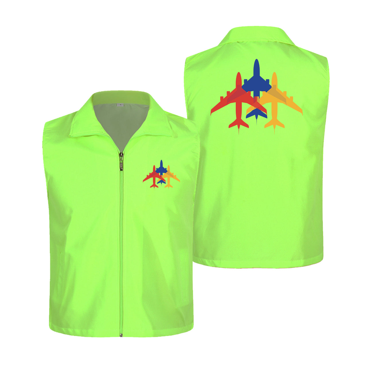 Colourful 3 Airplanes Designed Thin Style Vests