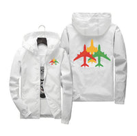 Thumbnail for Colourful 3 Airplanes Designed Windbreaker Jackets