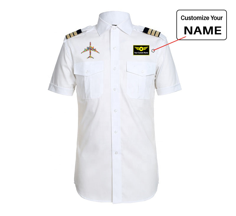 Colourful Airplane Designed Pilot Shirts