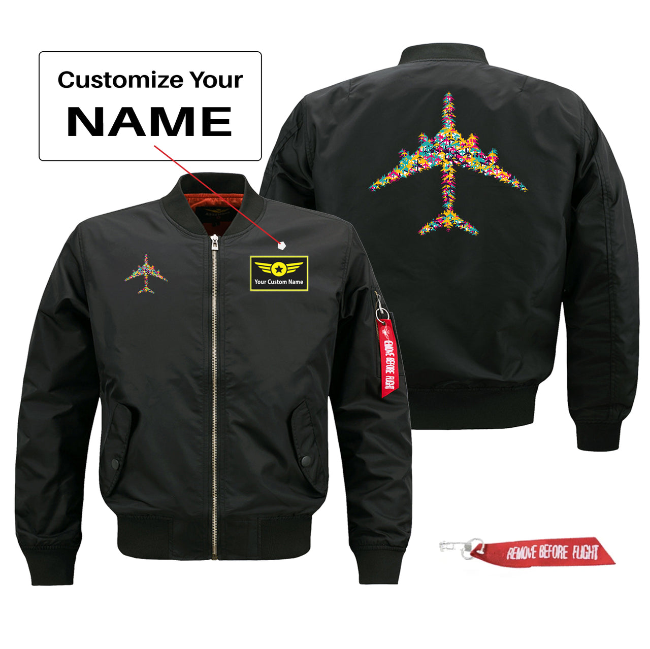 Colourful Airplane Designed Pilot Jackets (Customizable)