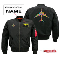 Thumbnail for Colourful Airplane Designed Pilot Jackets (Customizable)