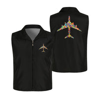 Thumbnail for Colourful Airplane Designed Thin Style Vests