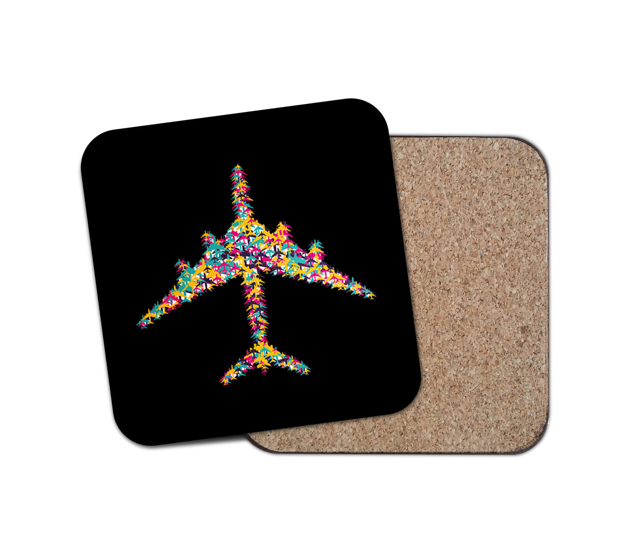 Colourful Airplane Designed Coasters