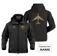 Thumbnail for Colourful Airplane Designed Military Jackets (Customizable)