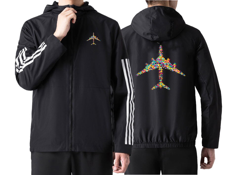 Colourful Airplane Designed Sport Style Jackets