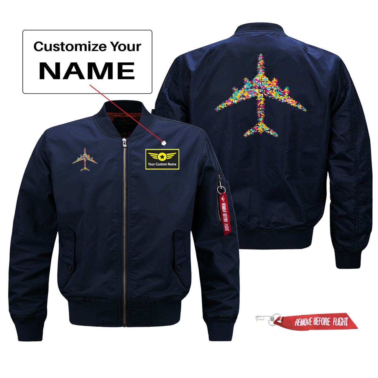 Colourful Airplane Designed Pilot Jackets (Customizable)