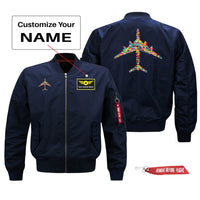 Thumbnail for Colourful Airplane Designed Pilot Jackets (Customizable)