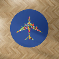 Thumbnail for Colourful Airplane Designed Carpet & Floor Mats (Round)