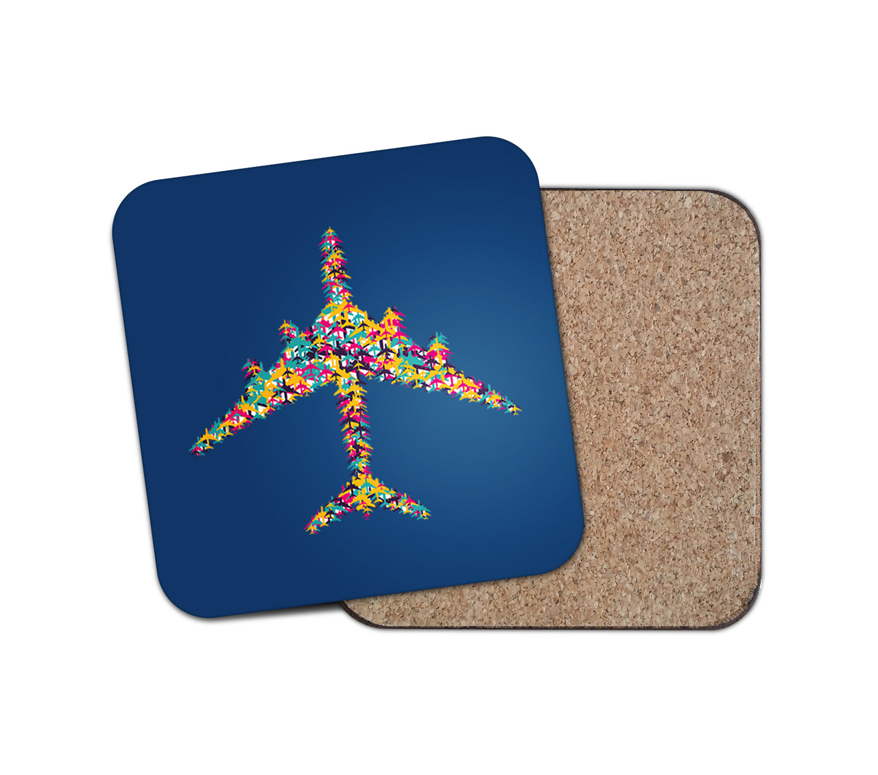 Colourful Airplane Designed Coasters