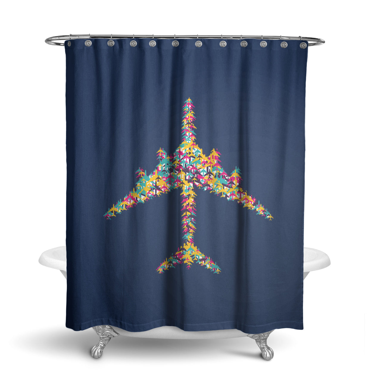 Colourful Airplane Designed Shower Curtains