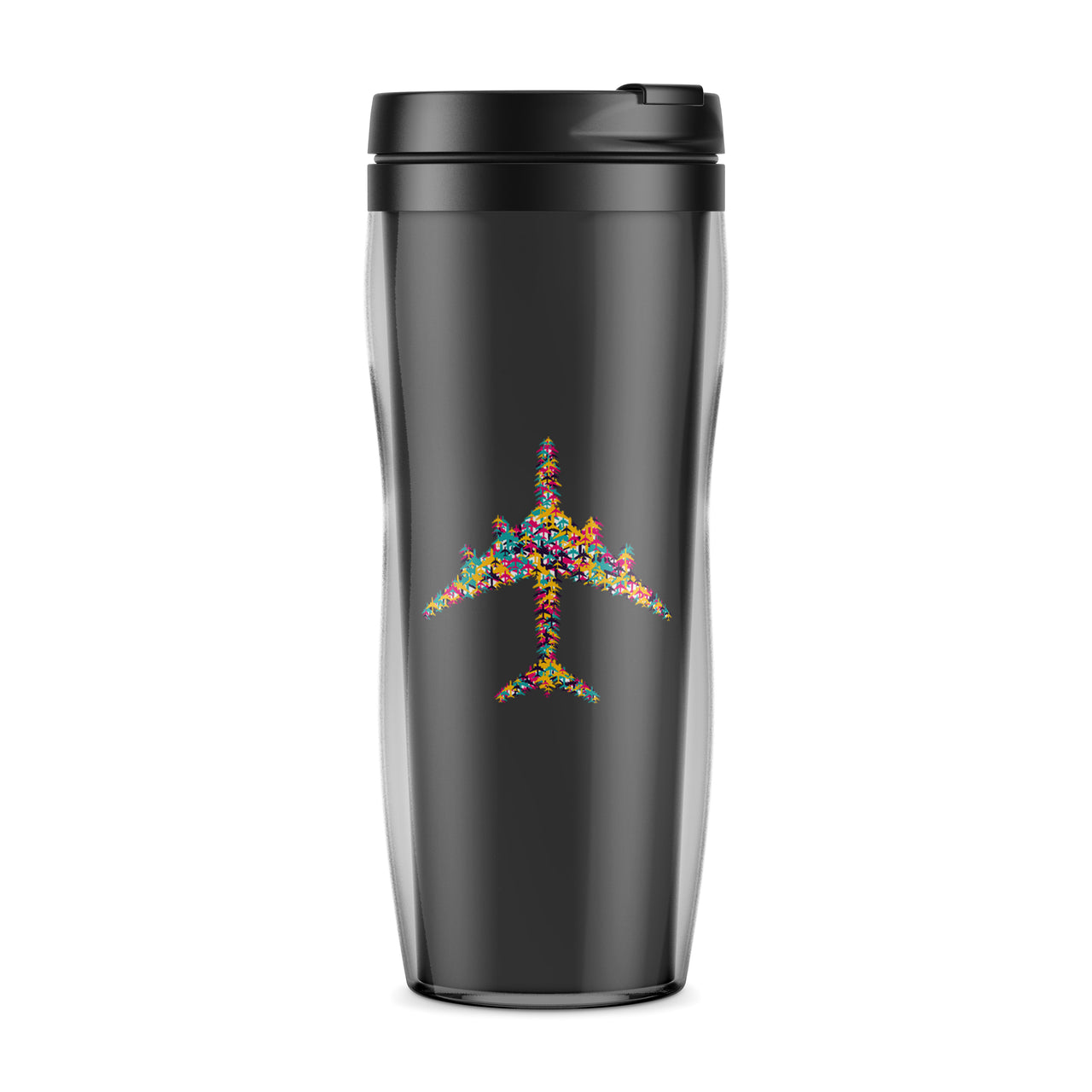 Colourful Airplane Designed Travel Mugs