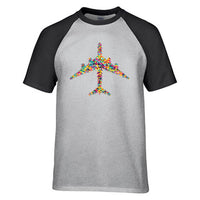 Thumbnail for Colourful Airplane Designed Raglan T-Shirts