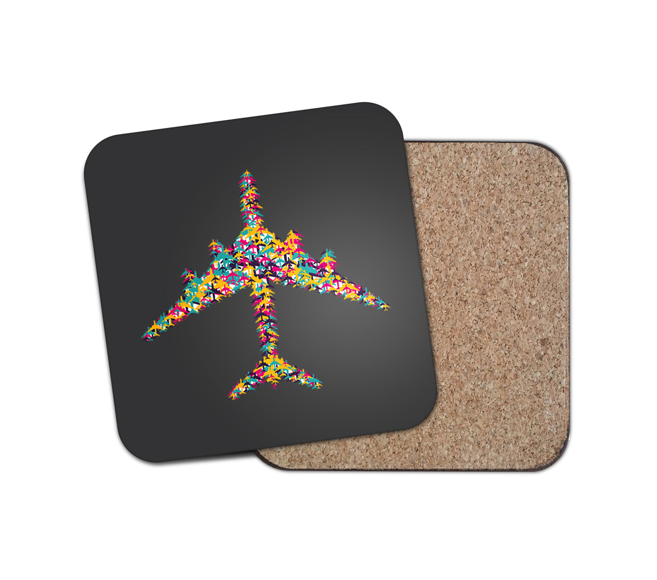 Colourful Airplane Designed Coasters