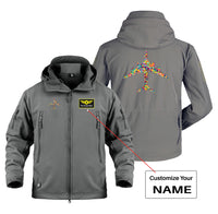 Thumbnail for Colourful Airplane Designed Military Jackets (Customizable)