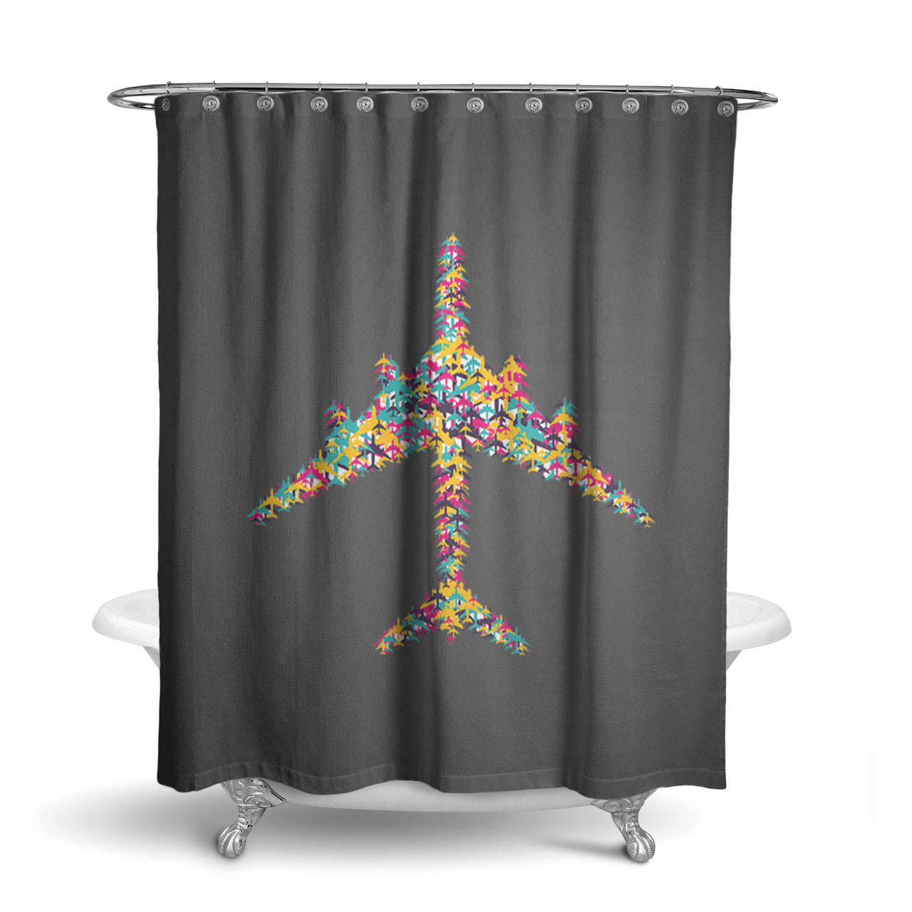 Colourful Airplane Designed Shower Curtains