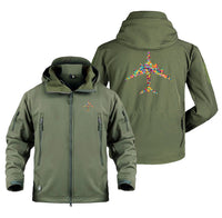 Thumbnail for Colourful Airplane Designed Military Jackets (Customizable)