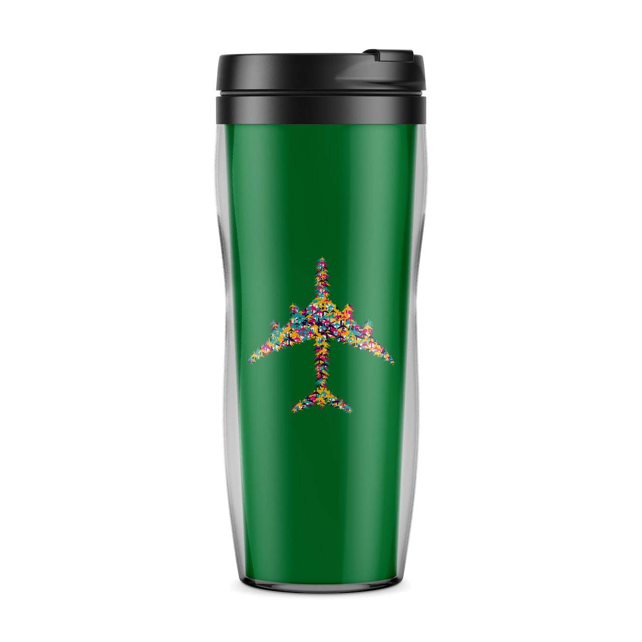 Colourful Airplane Designed Travel Mugs