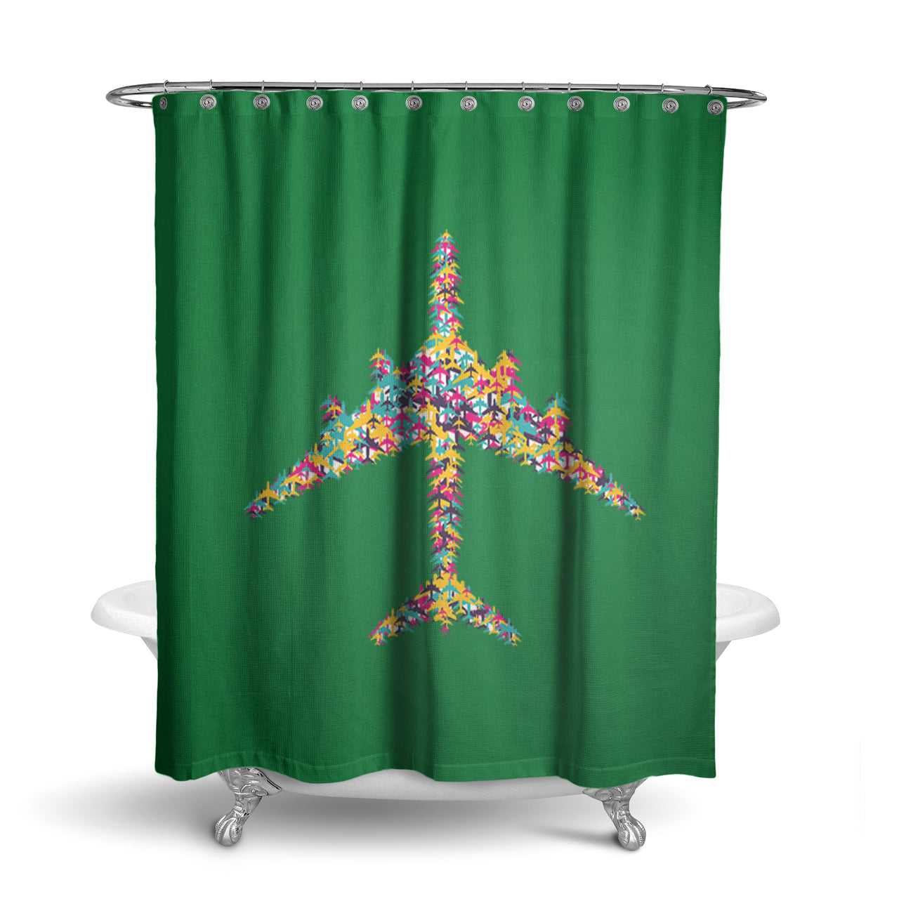 Colourful Airplane Designed Shower Curtains