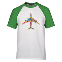 Thumbnail for Colourful Airplane Designed Raglan T-Shirts