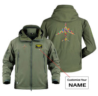 Thumbnail for Colourful Airplane Designed Military Jackets (Customizable)