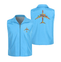 Thumbnail for Colourful Airplane Designed Thin Style Vests