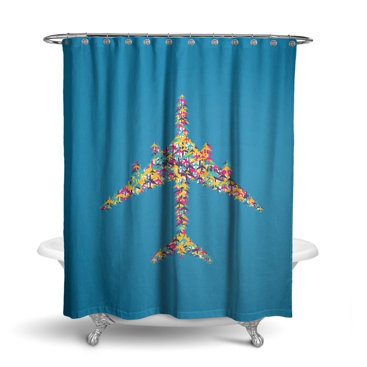 Colourful Airplane Designed Shower Curtains