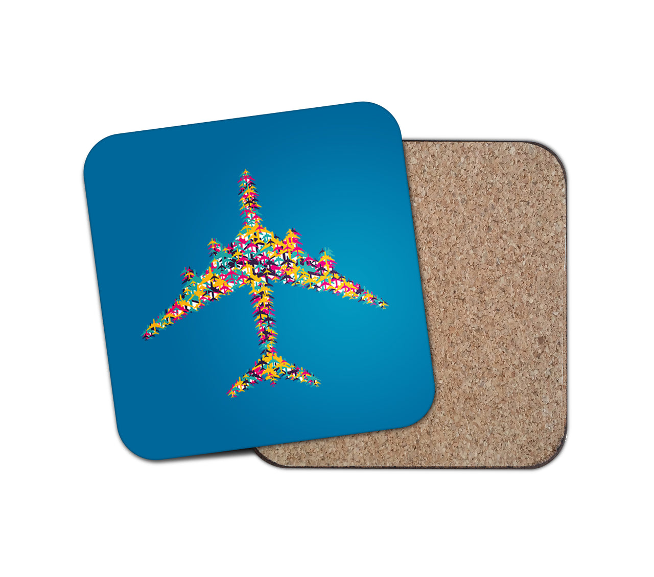 Colourful Airplane Designed Coasters