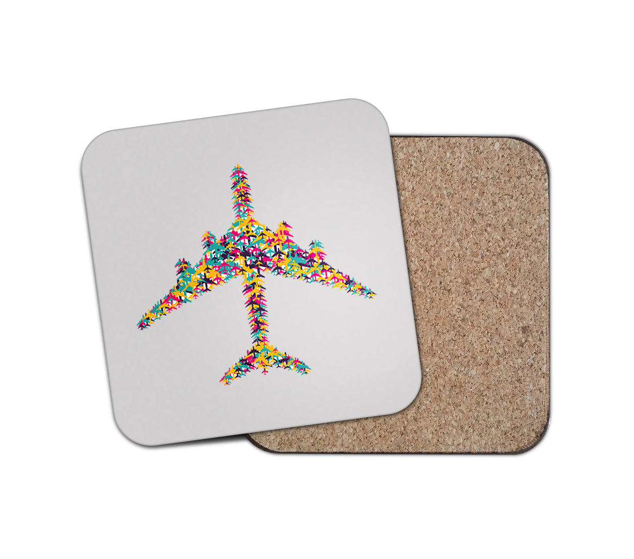 Colourful Airplane Designed Coasters