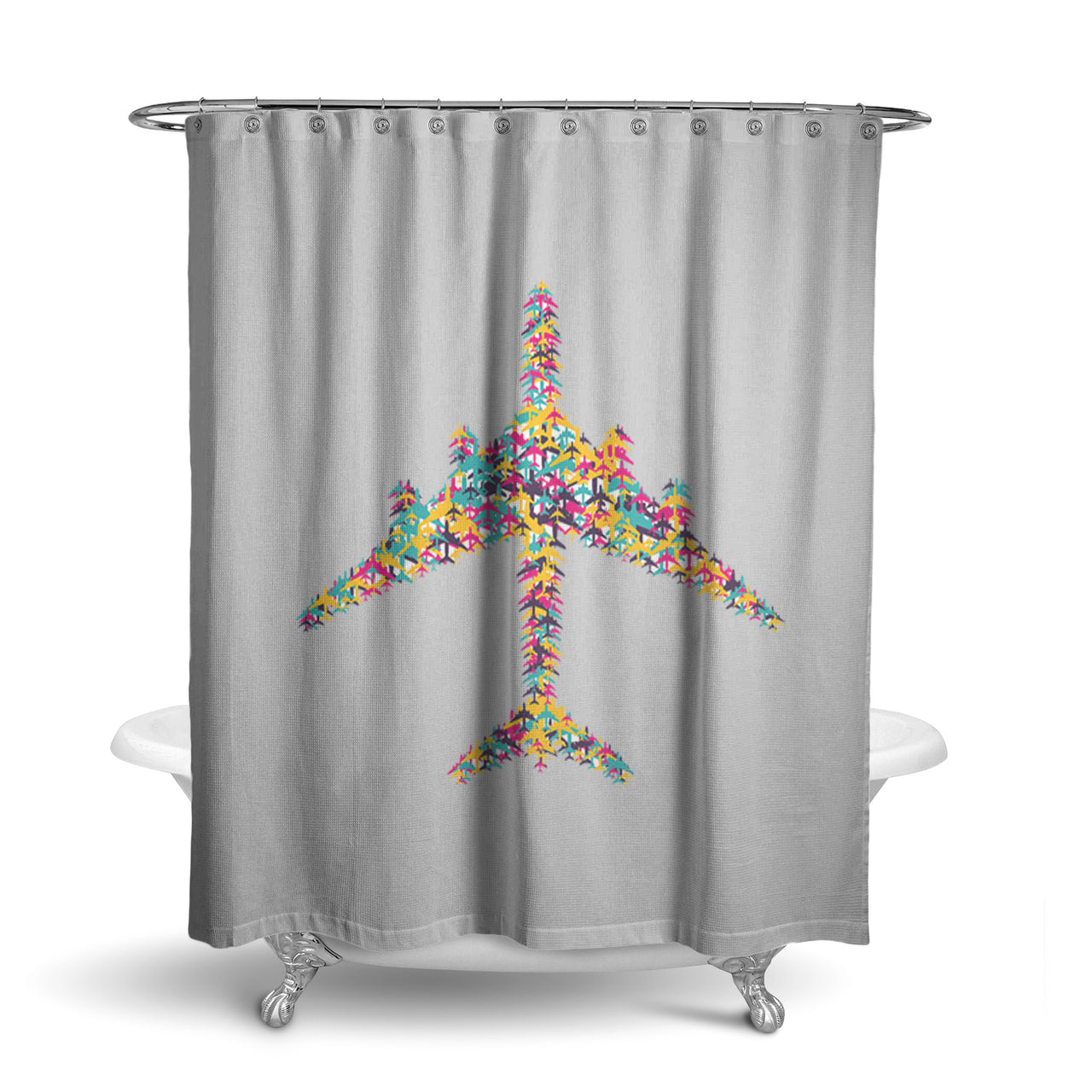 Colourful Airplane Designed Shower Curtains