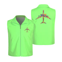 Thumbnail for Colourful Airplane Designed Thin Style Vests