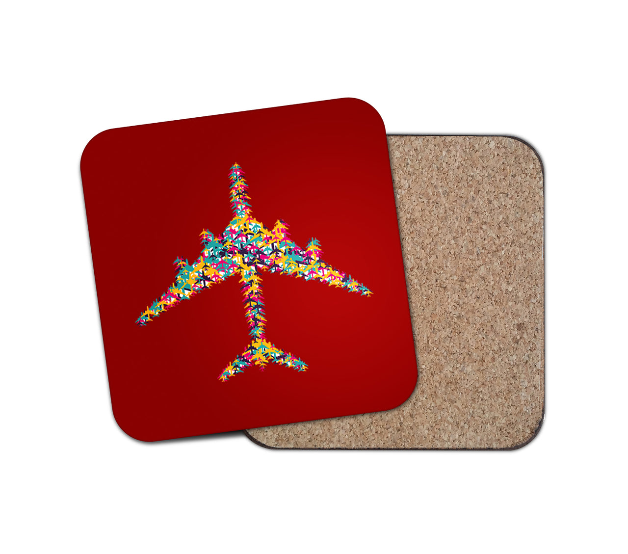 Colourful Airplane Designed Coasters