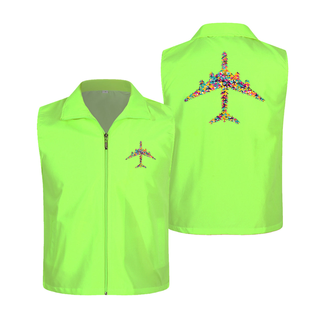 Colourful Airplane Designed Thin Style Vests