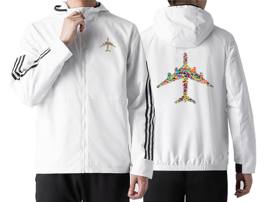 Colourful Airplane Designed Sport Style Jackets