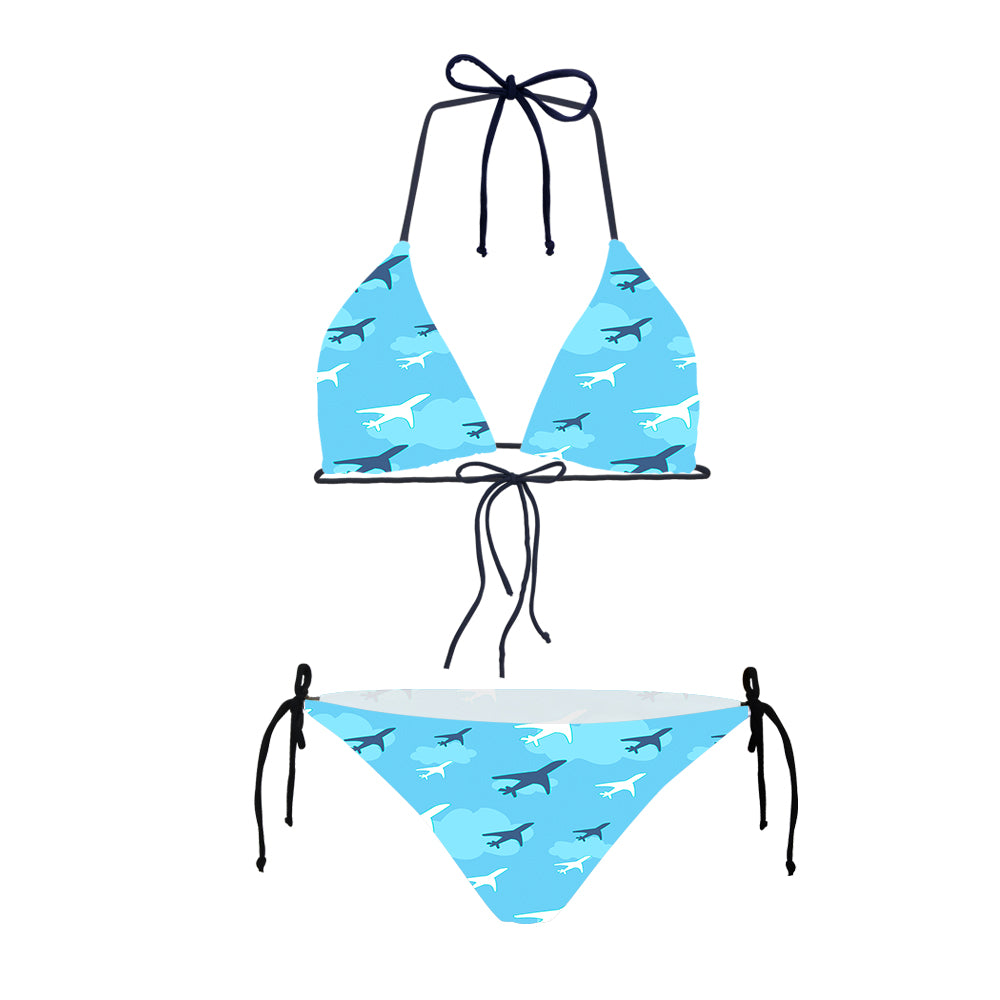 Cool & Super Airplanes Designed Triangle Bikini