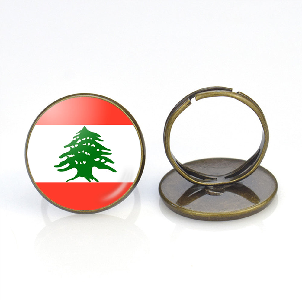 Lebanese Flag Designed Rings