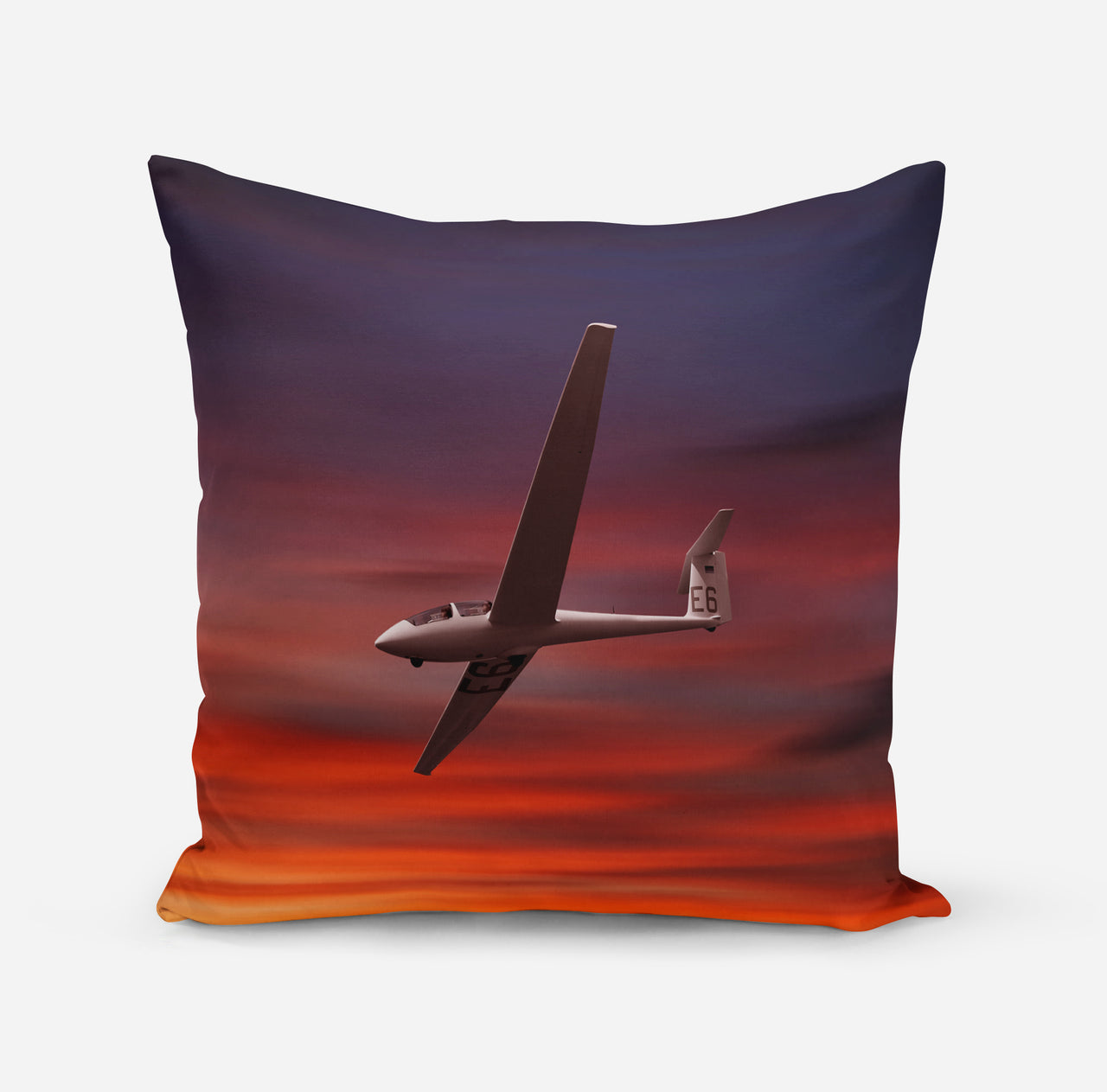 Cruising Glider at Sunset Designed Pillows