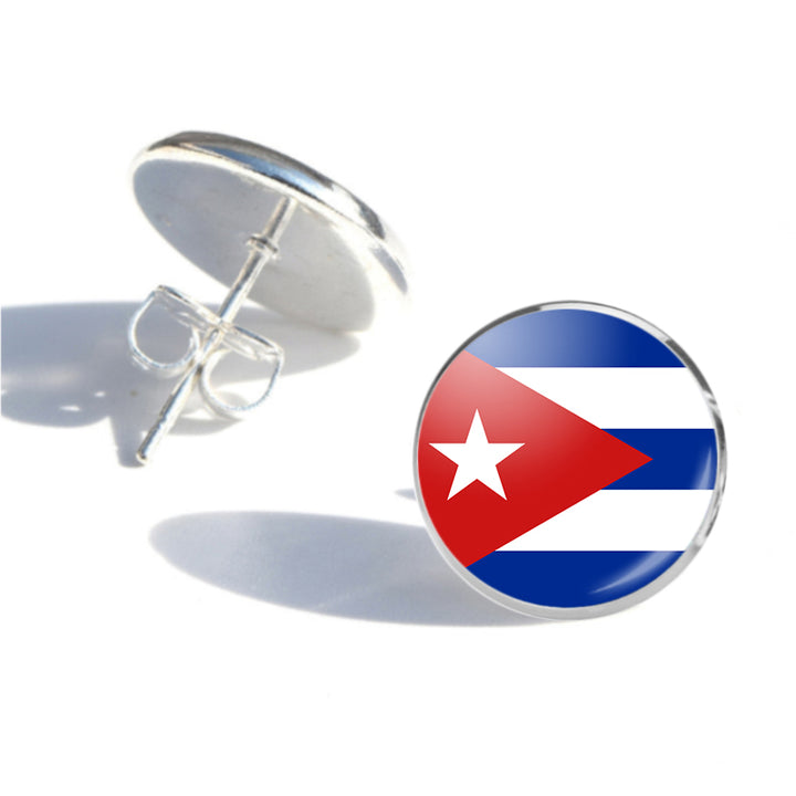 Cuba Flag Designed Stud Earrings – Aviation Shop