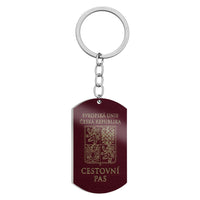 Thumbnail for Czech Republic (Czechia) Passport Designed Stainless Steel Key Chains (Double Side)