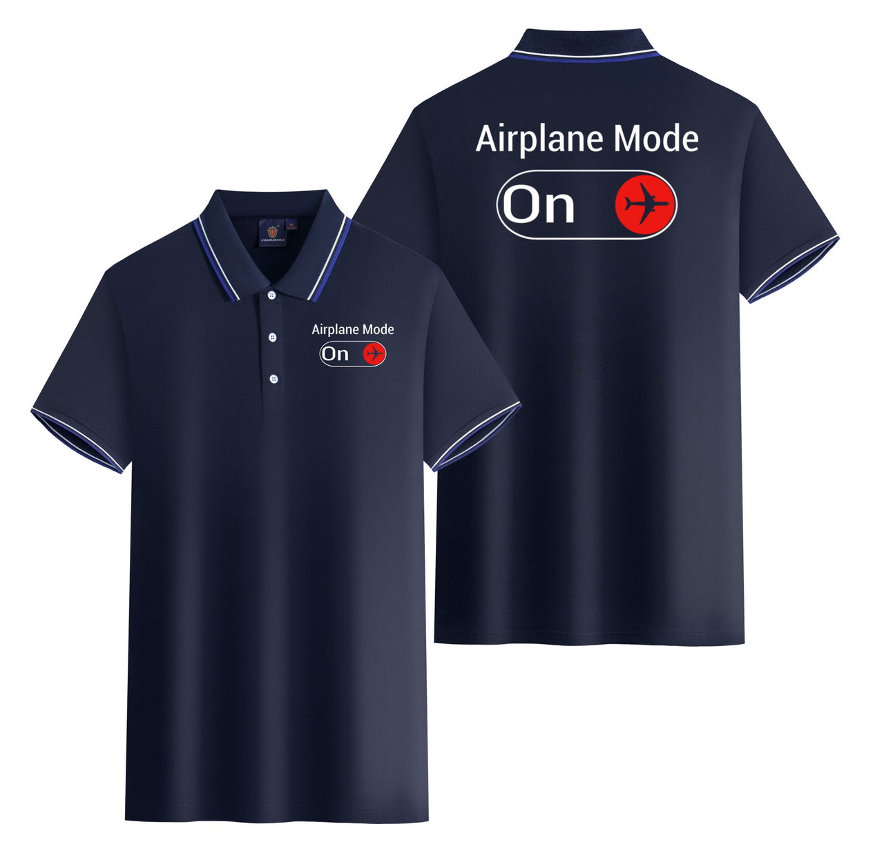 Airplane Mode On Designed Stylish Polo T-Shirts (Double-Side)