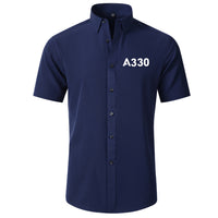 Thumbnail for A330 Flat Text Designed Short Sleeve Shirts