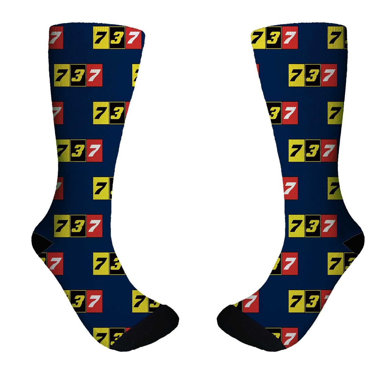 Flat Colourful 737 Designed Socks