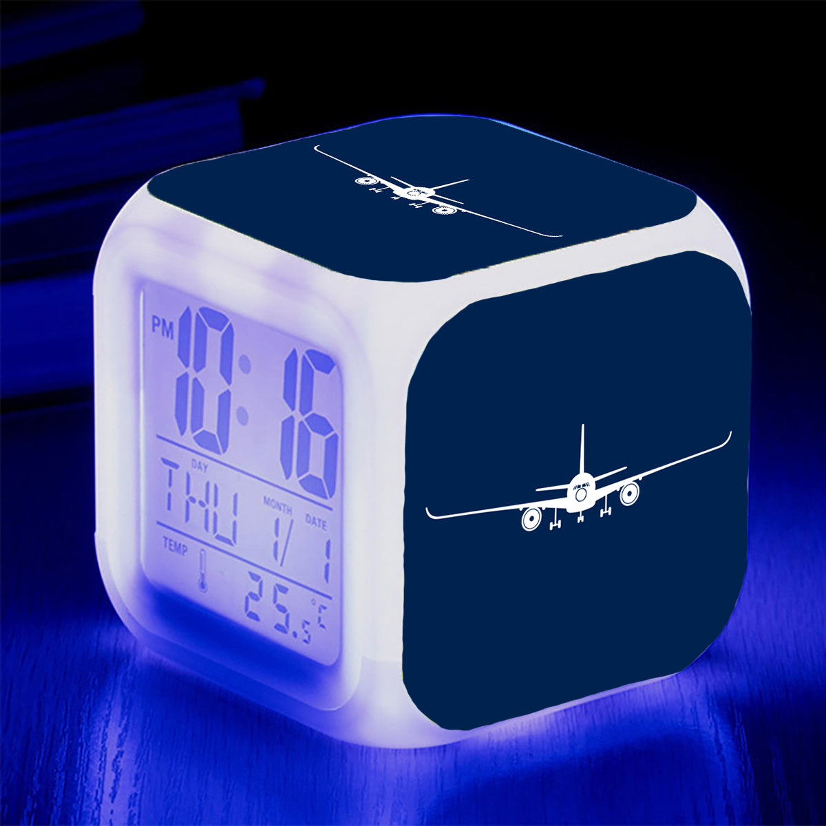 Airbus A350 Silhouette Designed "7 Colour" Digital Alarm Clock