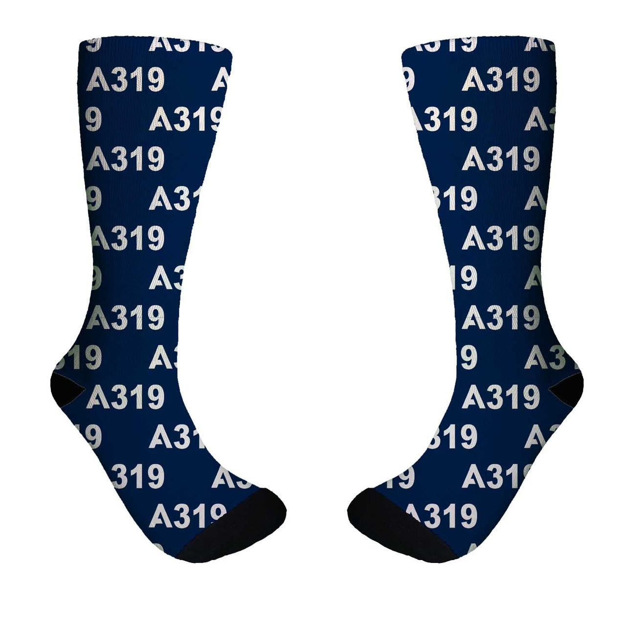 A319 Flat Text Designed Socks