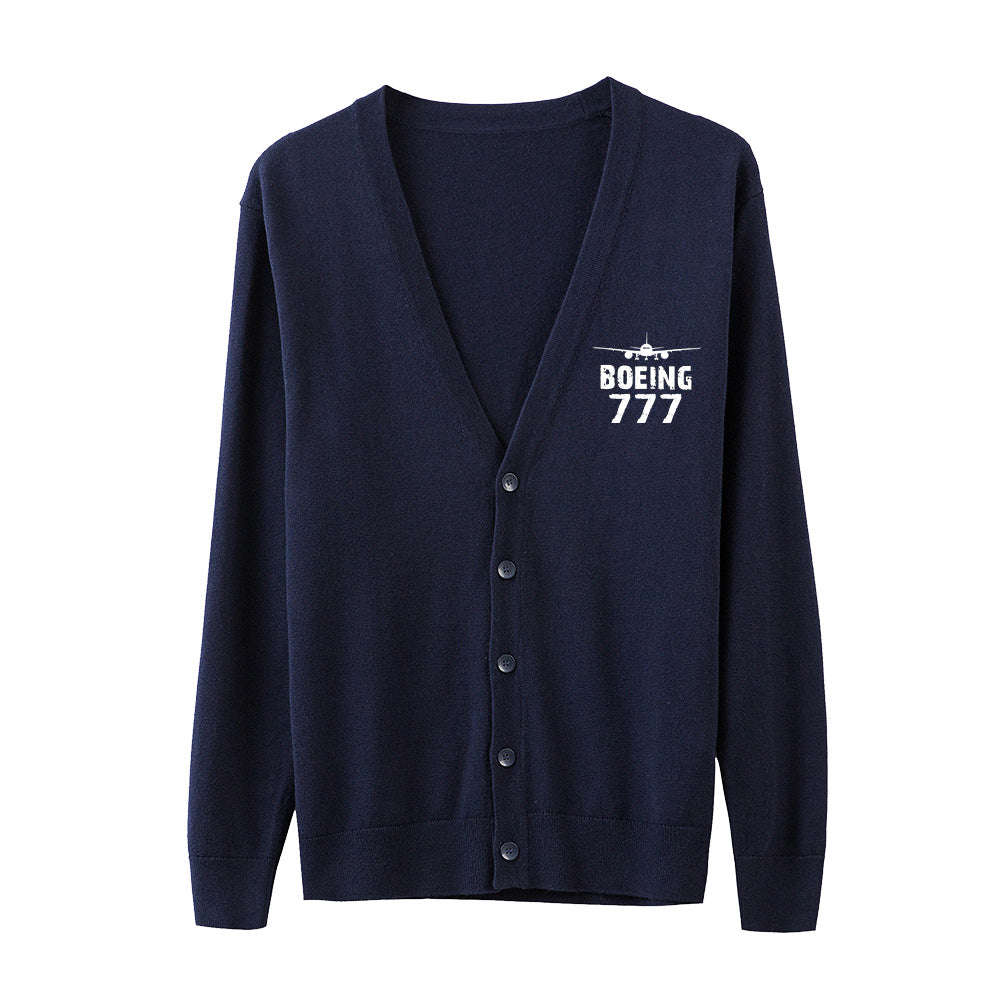 Boeing 777 & Plane Designed Cardigan Sweaters