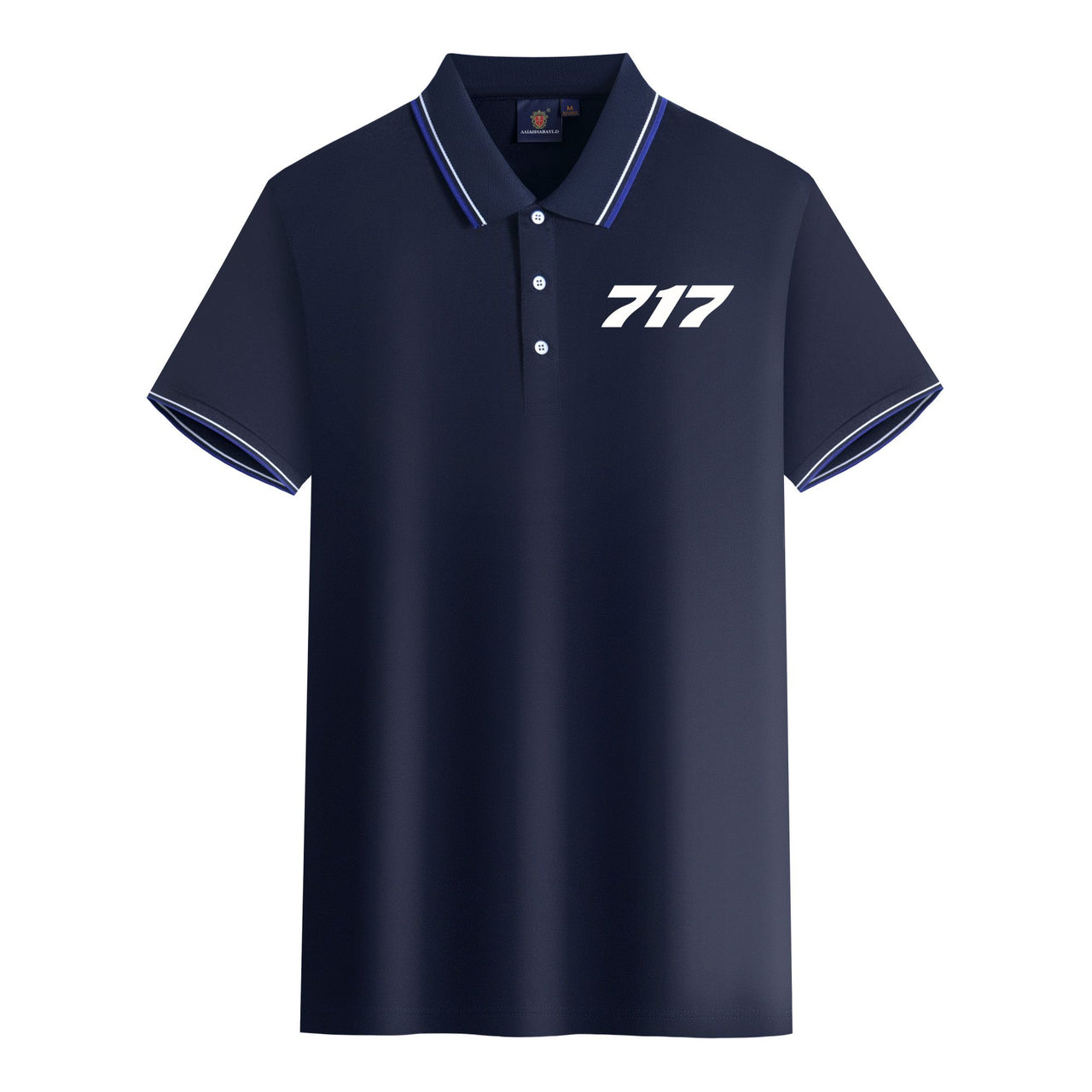 717 Flat Text Designed Stylish Polo T-Shirts